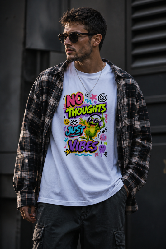 No Thoughts Just Vibes – Oversized T-Shirt