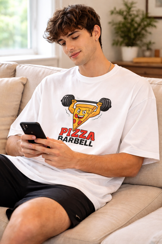 Pizza Barbell Oversized T-Shirt