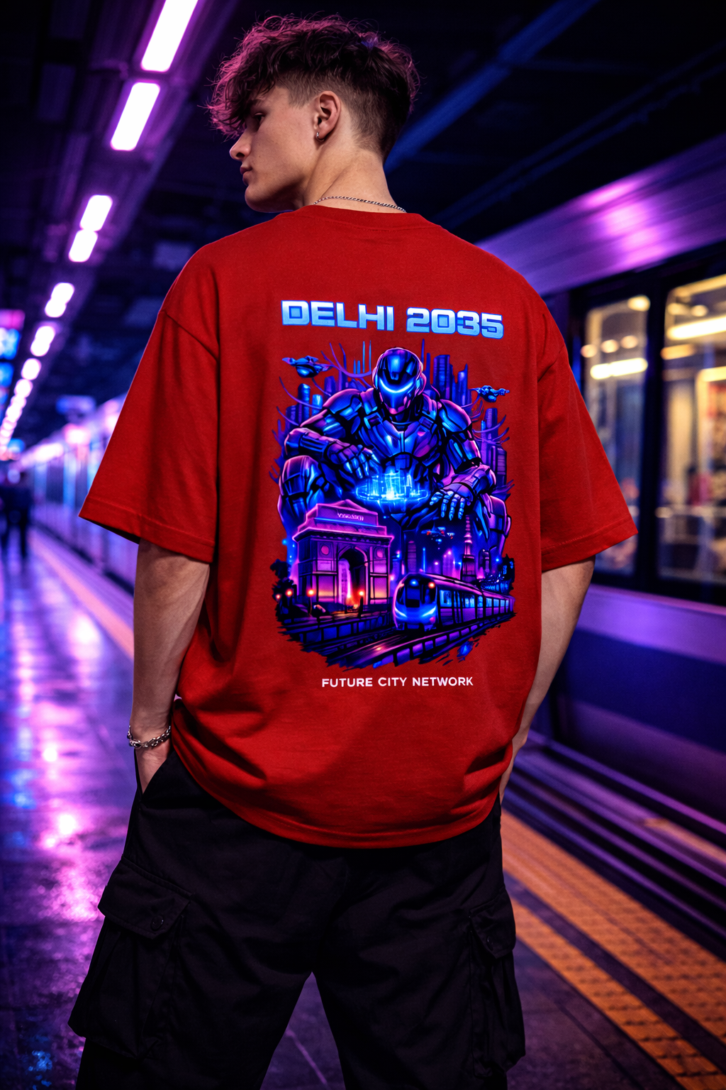 Delhi 2035 Back Print Oversized T-Shirt