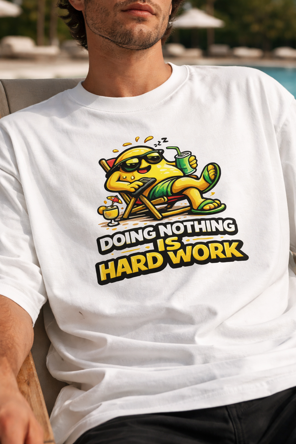 Doing Nothing Is Hard Work Oversized T-Shirt