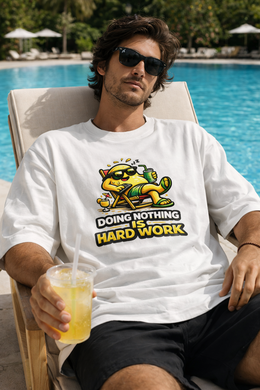 Doing Nothing Is Hard Work Oversized T-Shirt