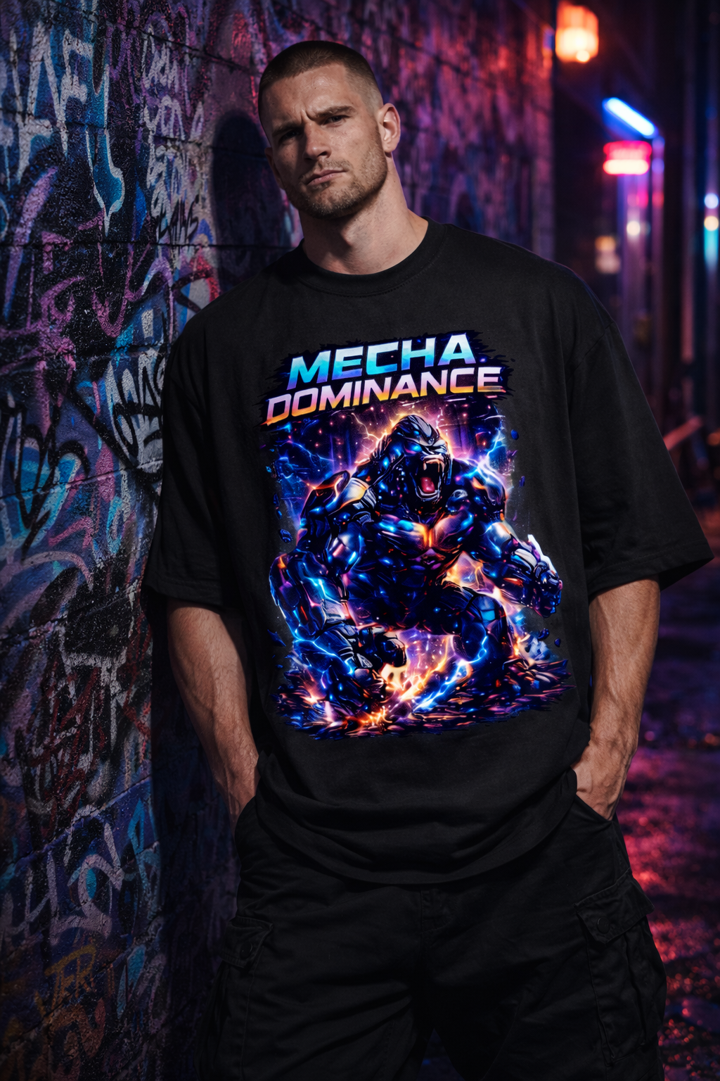 Mecha Dominance Oversized T-Shirt