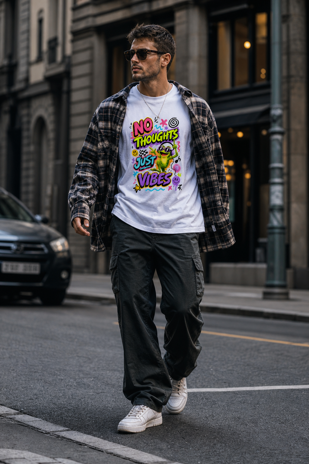 No Thoughts Just Vibes – Oversized T-Shirt