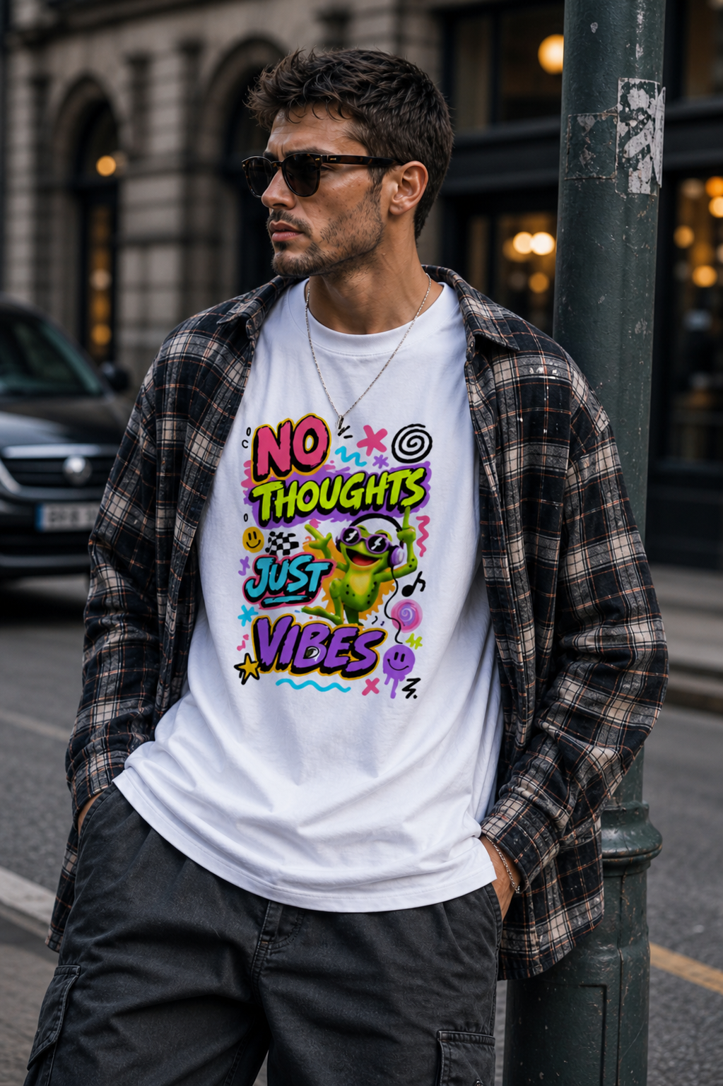 No Thoughts Just Vibes – Oversized T-Shirt