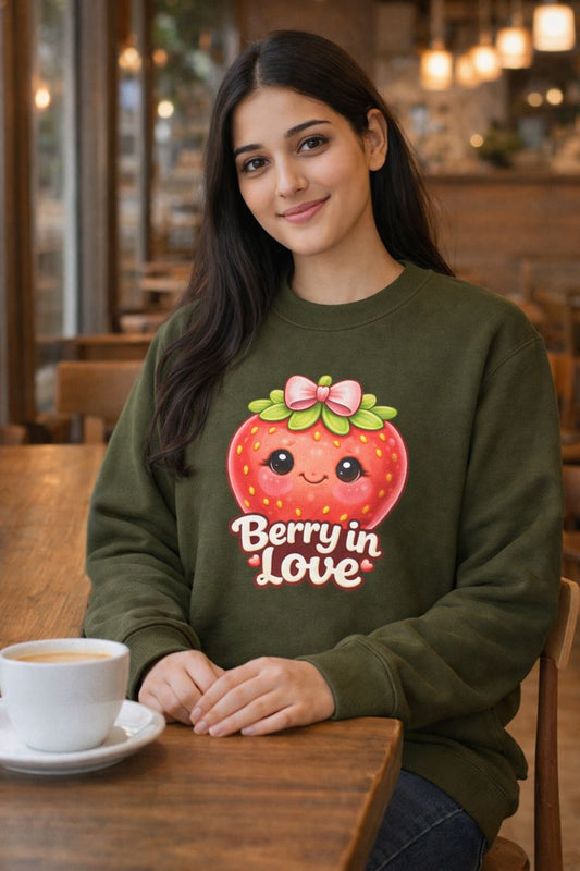 Berry in Love Cute Strawberry Sweatshirt