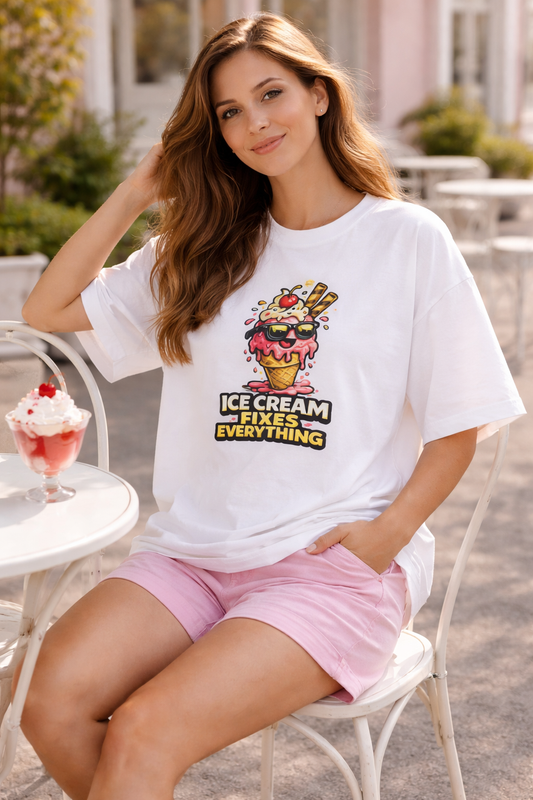 Ice Cream Fixes Everything Oversized T-Shirt