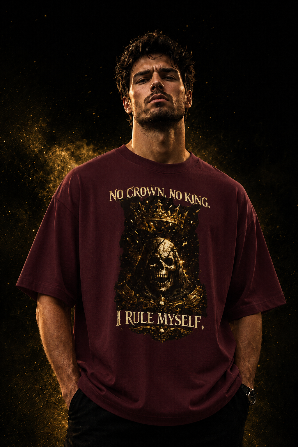 NO CROWN. NO KING. I RULE MYSELF. – Oversized T-Shirt