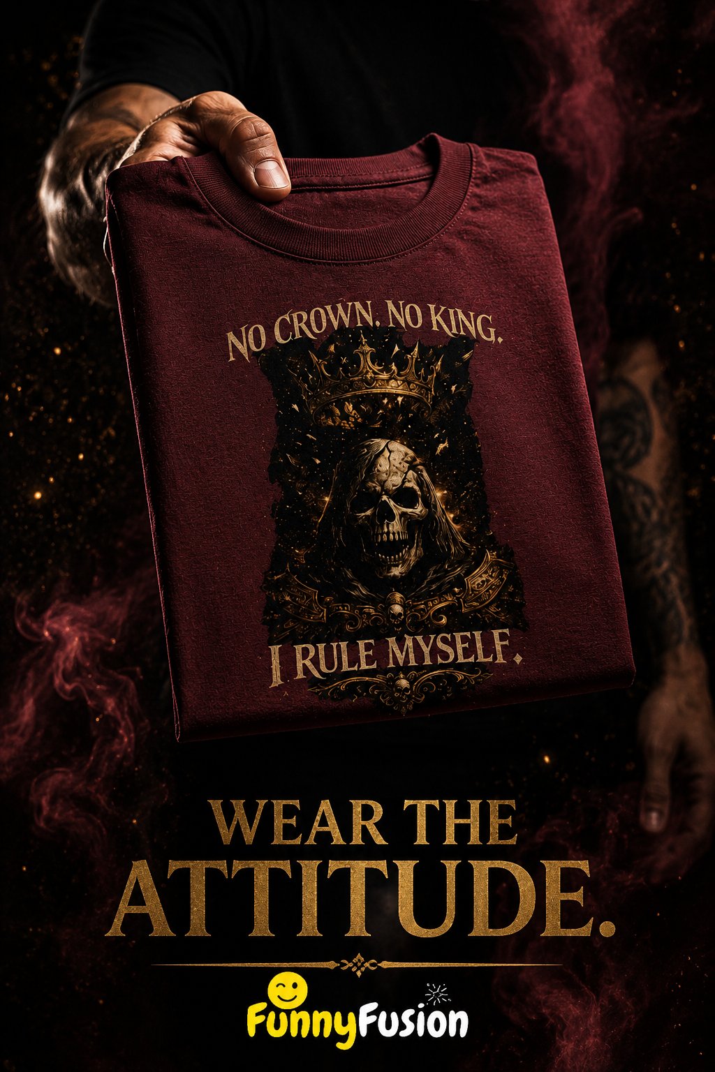 NO CROWN. NO KING. I RULE MYSELF. – Oversized T-Shirt